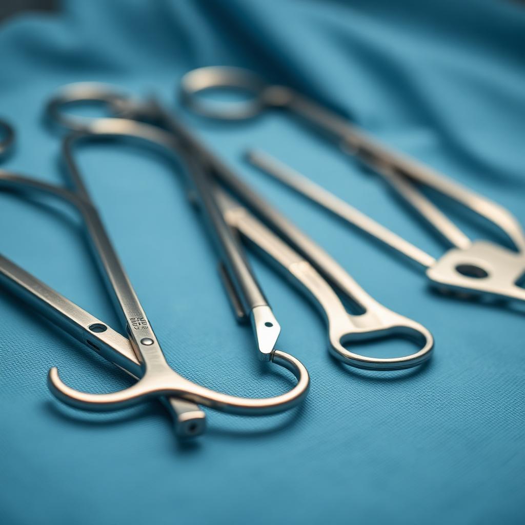 Surgical instruments arranged on a sterile drape